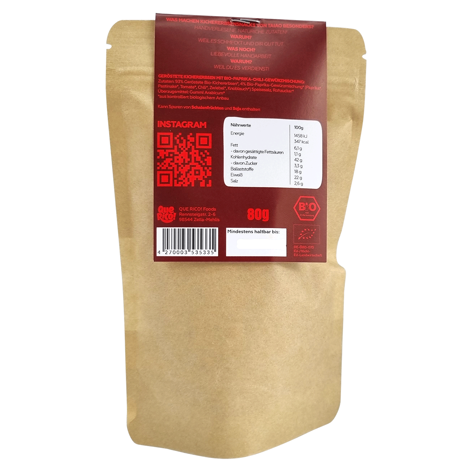 BIO - TAIAO - geröstete Kichererbsen "Spicy-Paprika"