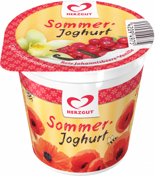 Herzgut Molkerei Soommerjoghurt - Rote Johannisbeere - Vanille