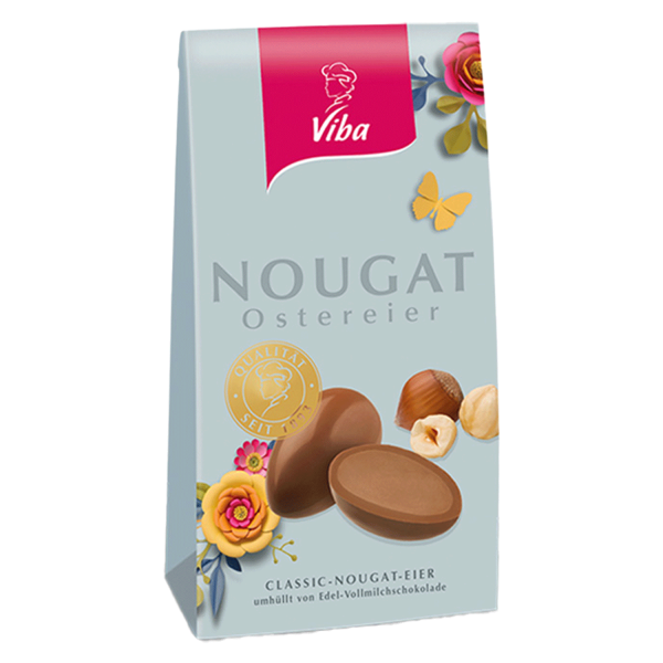 Viba Classic Nougat Eier im Beutel - Ostern - "Flower Power"