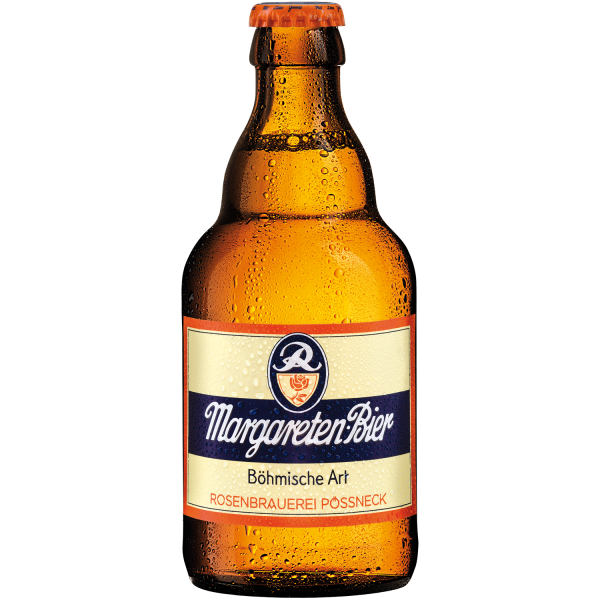 Margareten Bier - Pils-Bier der Rosenbrauerei Pößneck in der 0,33l Steiniflasche