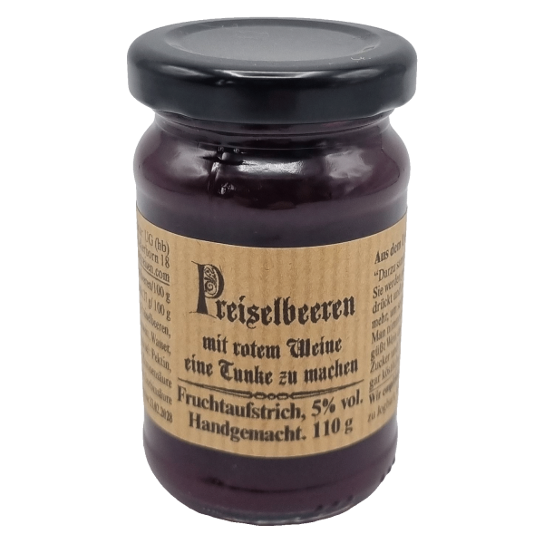 Preiselbeeren in Rotwein 5% vol. 110g