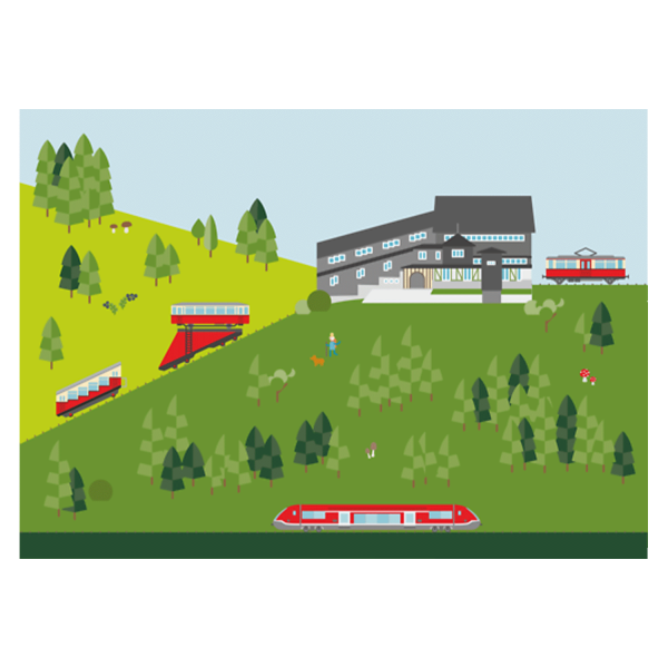 Postkarte Fahrzeuge Grafik