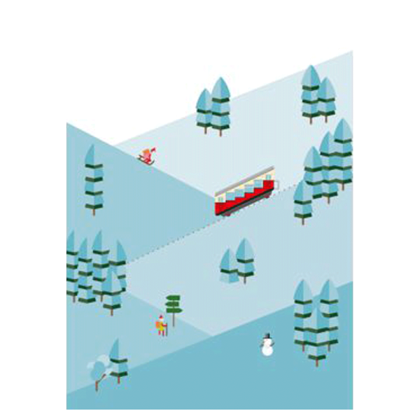 Postkarte Winter Grafik