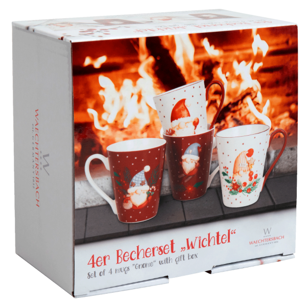 Wichtel - Becher 4er Set im Geschenkkarton